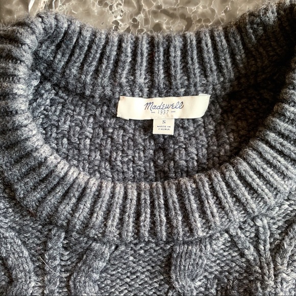 Madewell Small Knit Pullover Wool Alpaca Blend Gra - Picture 3 of 8